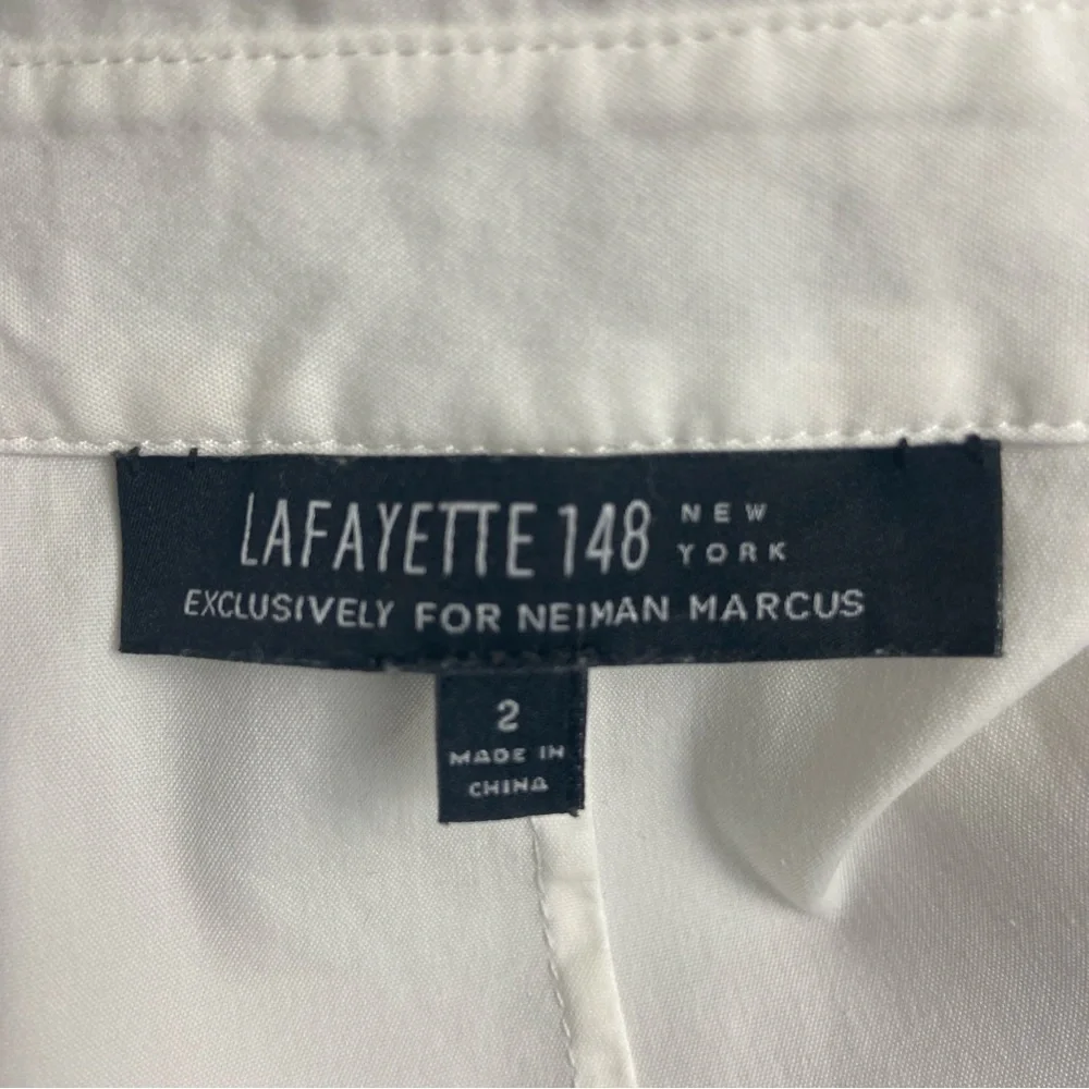 Lafayette 148 New York White Sleeveless Beaded Top Size 2 - Picture 8 of 8
